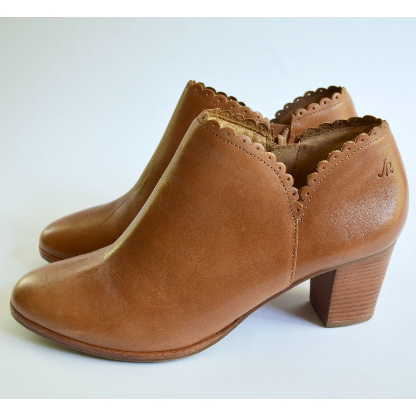 Jack Rogers Marianne Leather Cognac Brown Booties Size 10 M