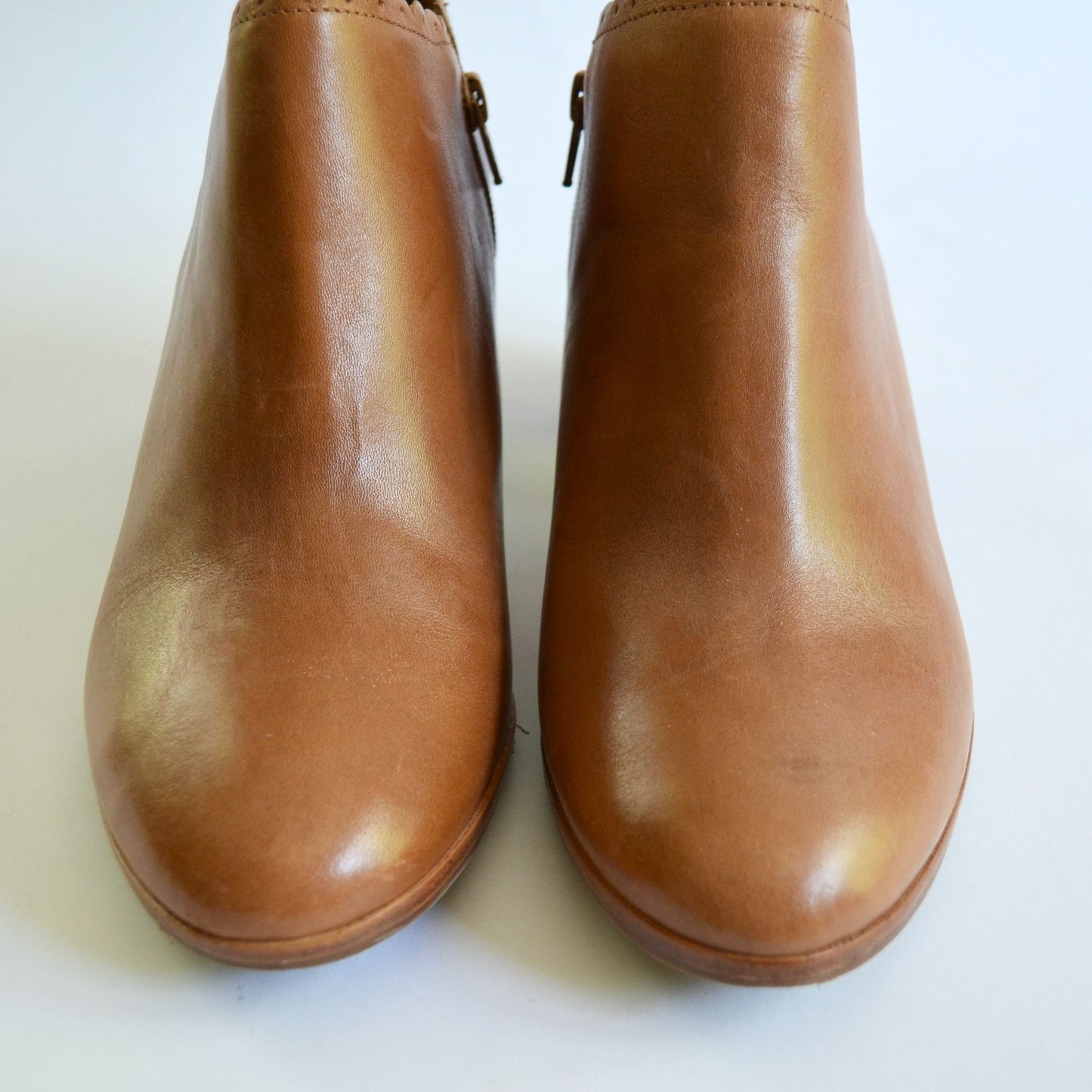 Jack Rogers Marianne Leather Cognac Brown Booties Size 10 M