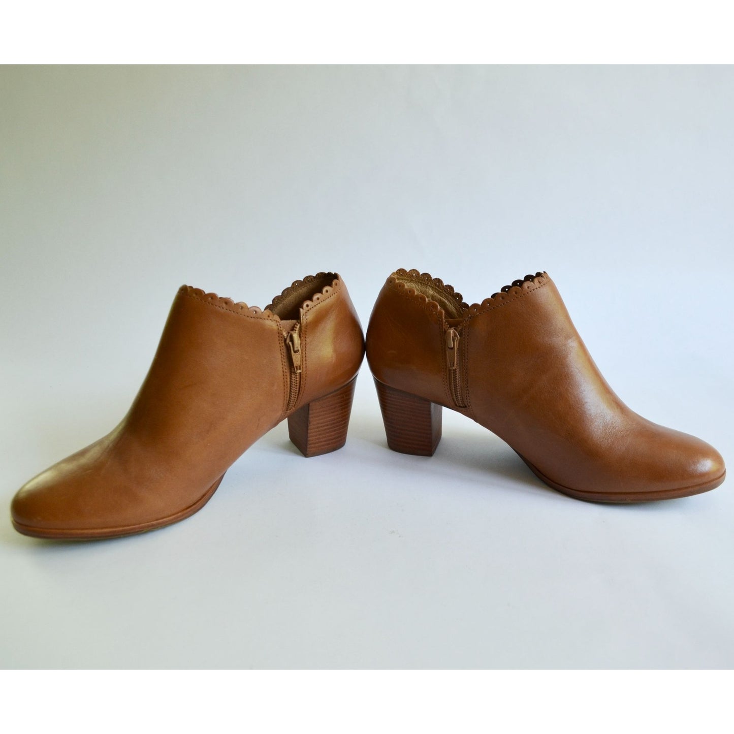 Jack Rogers Marianne Leather Cognac Brown Booties Size 10 M
