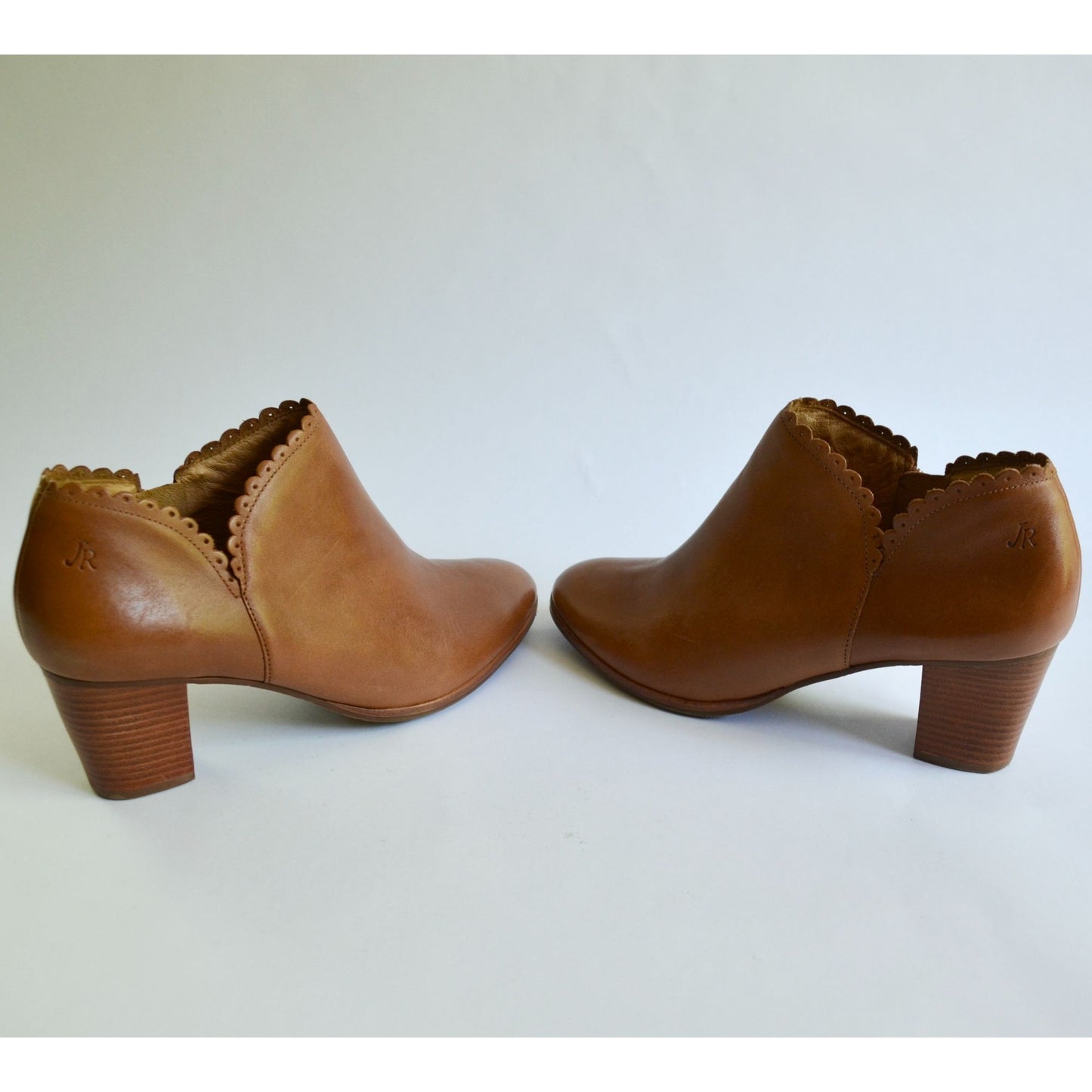 Jack Rogers Marianne Leather Cognac Brown Booties Size 10 M