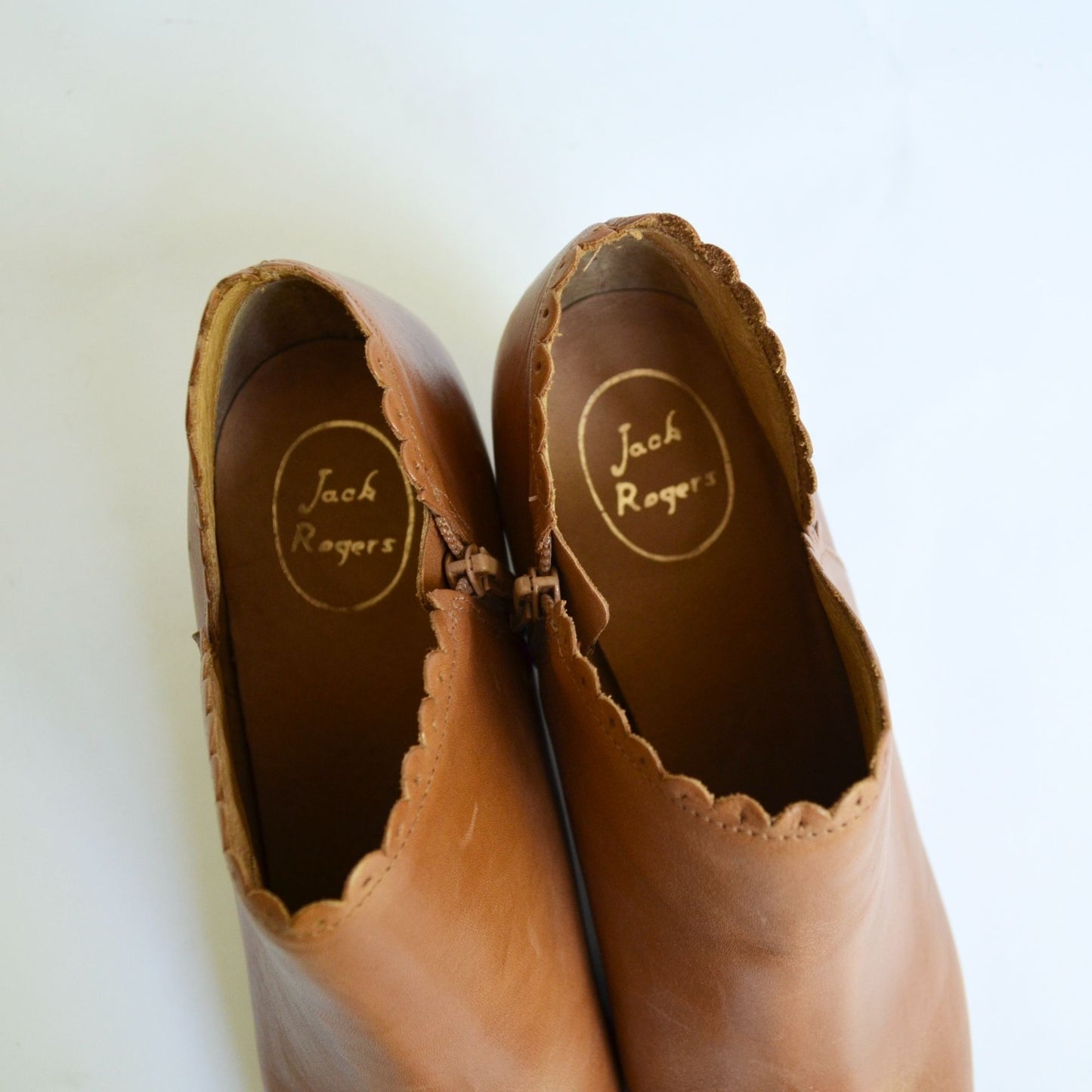 Jack Rogers Marianne Leather Cognac Brown Booties Size 10 M