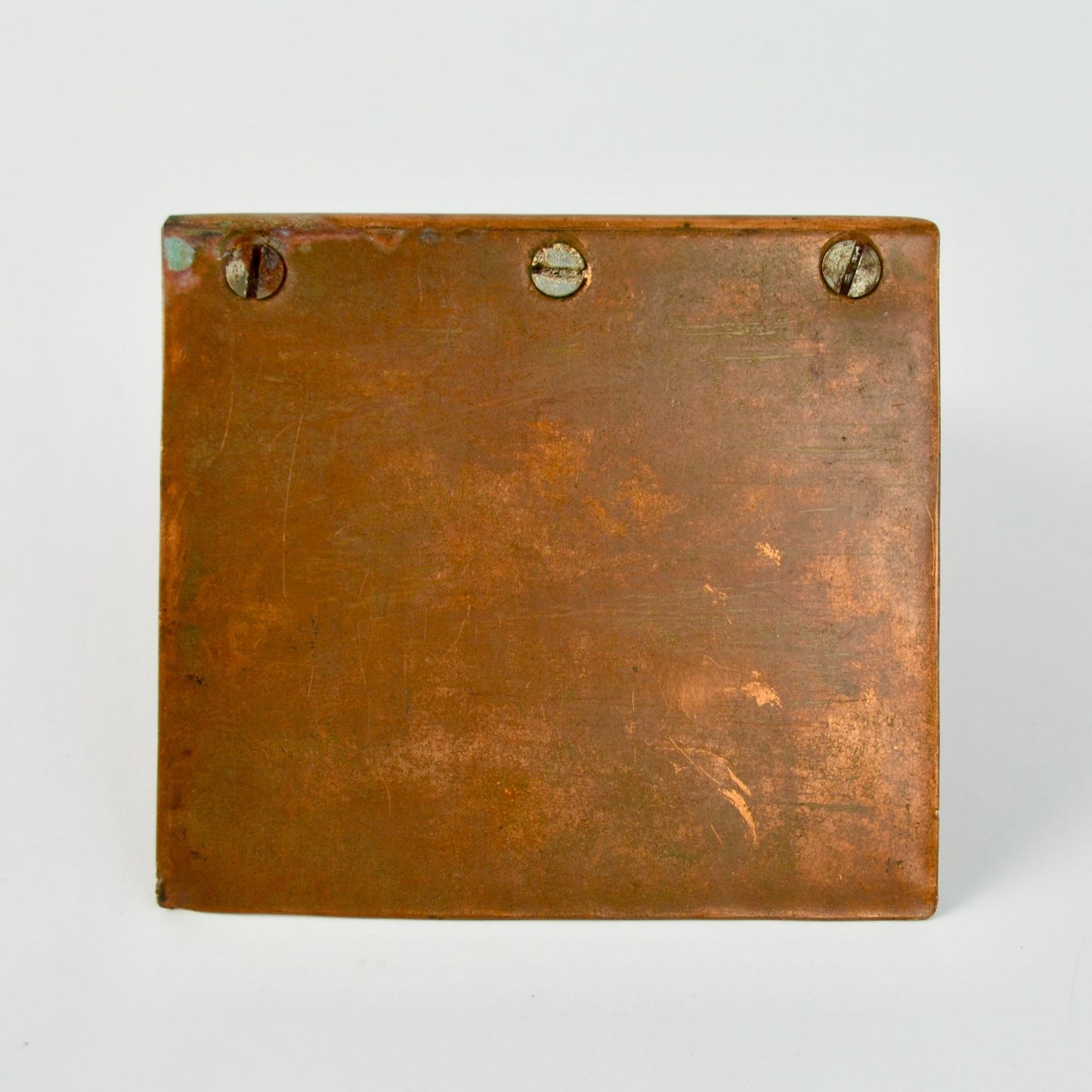 Vintage Solid Wood & Copper Carved Bookend Single