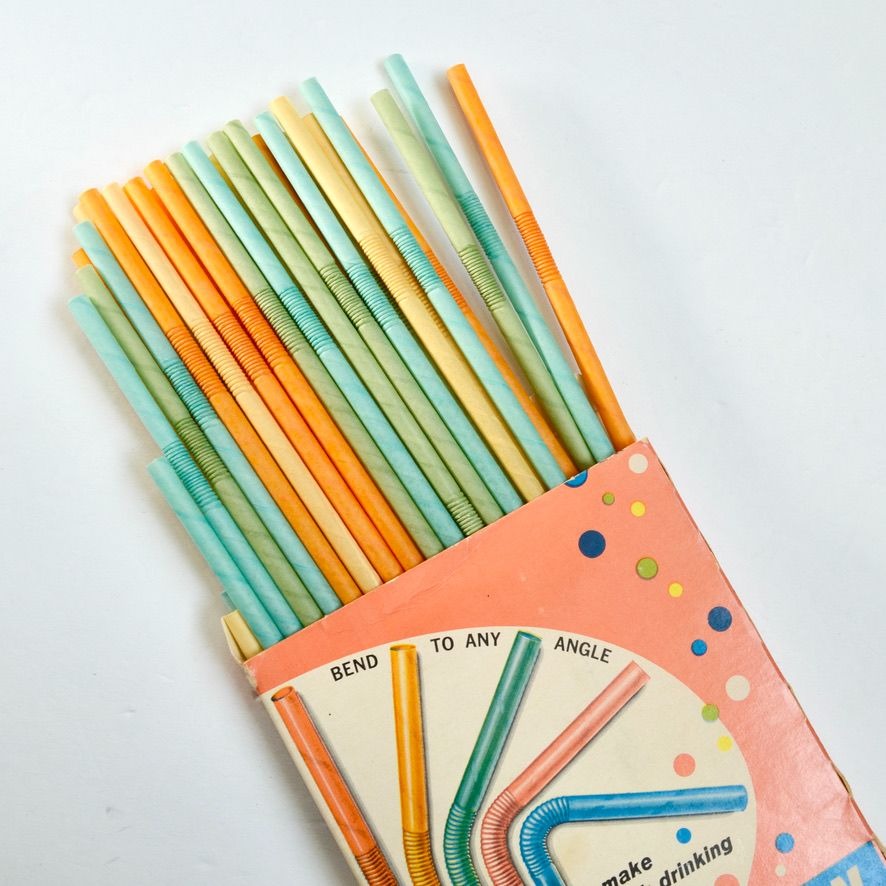 Flex-Straw Vintage Box with Contents