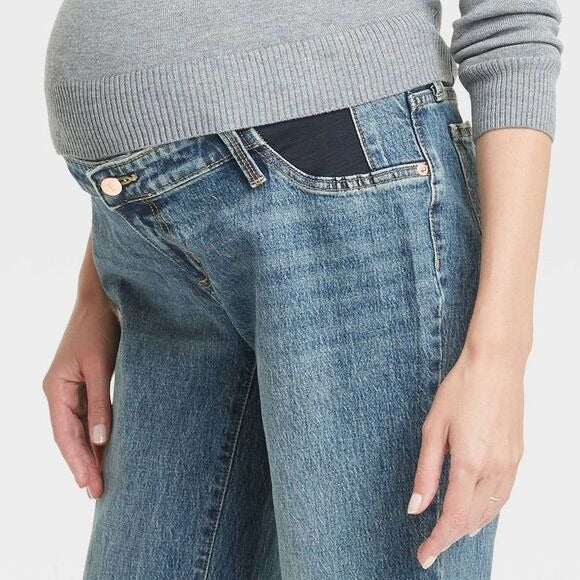 Isabel Maternity Under Belly Cropped Vintage Straight Jeans