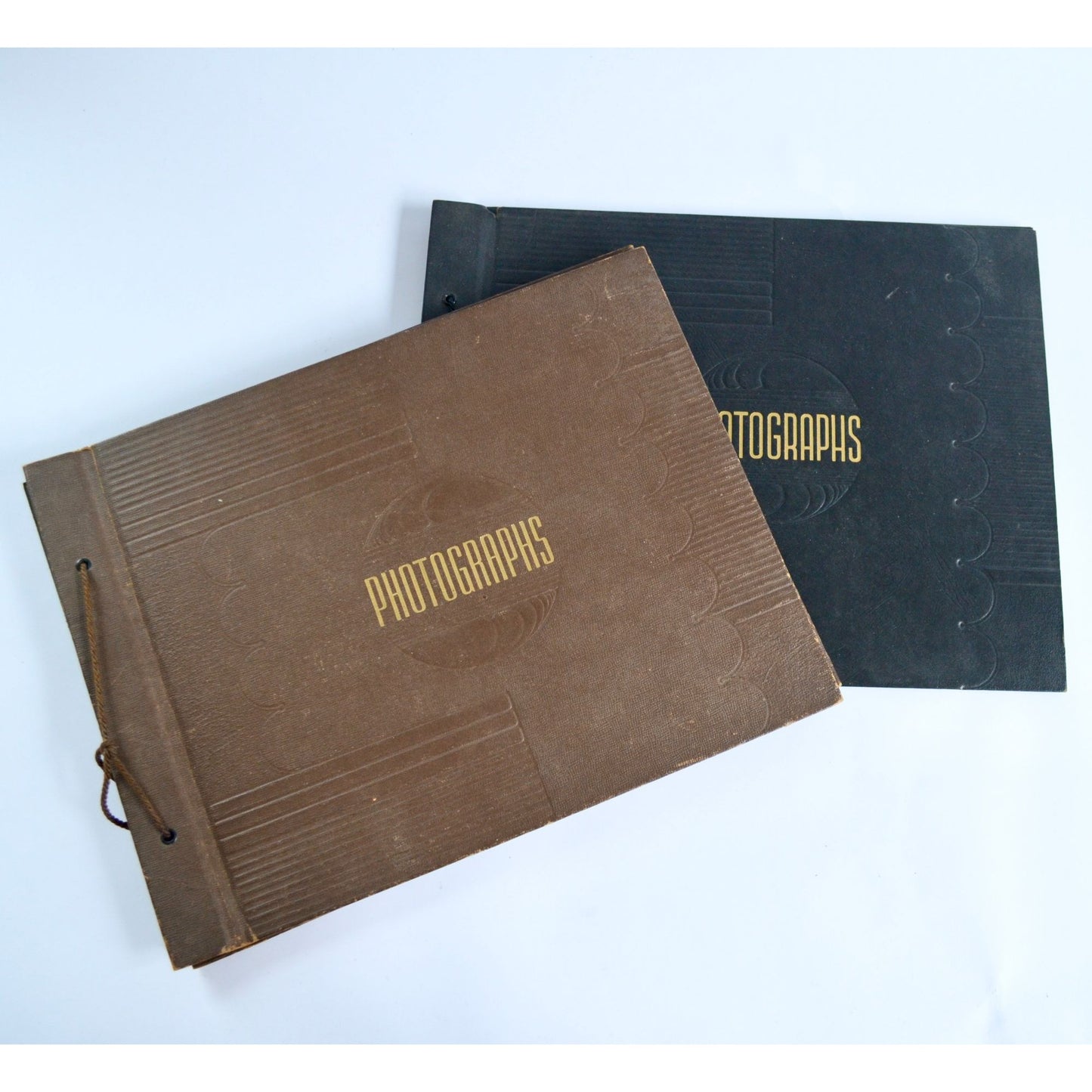 Lot 2 Vintage Photograph Albums Black & Brown Antique Photographs Photo