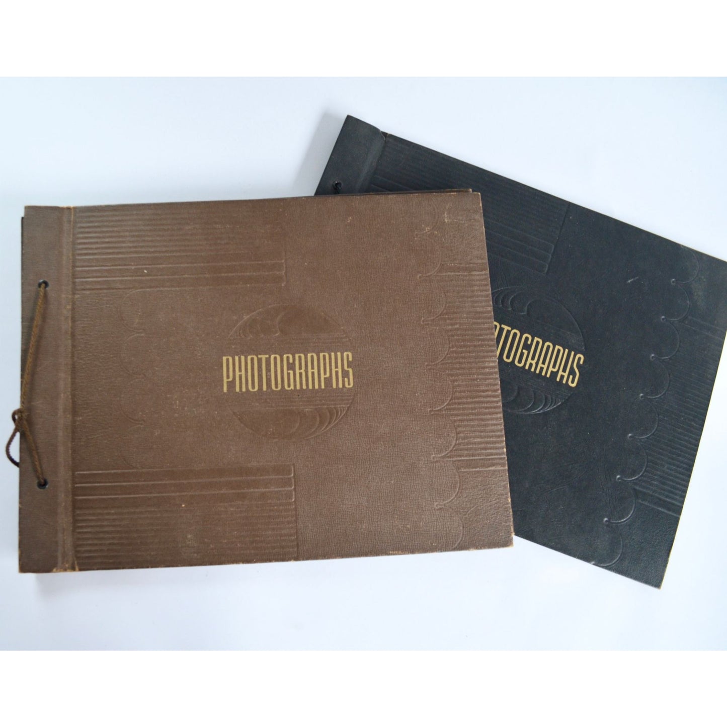 Lot 2 Vintage Photograph Albums Black & Brown Antique Photographs Photo