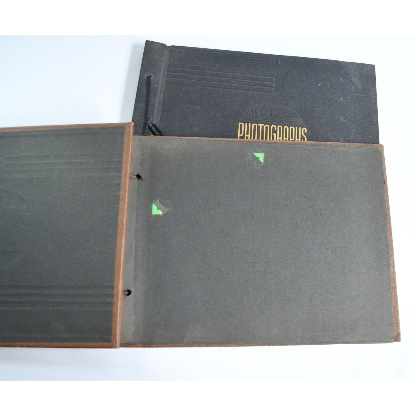 Lot 2 Vintage Photograph Albums Black & Brown Antique Photographs Photo