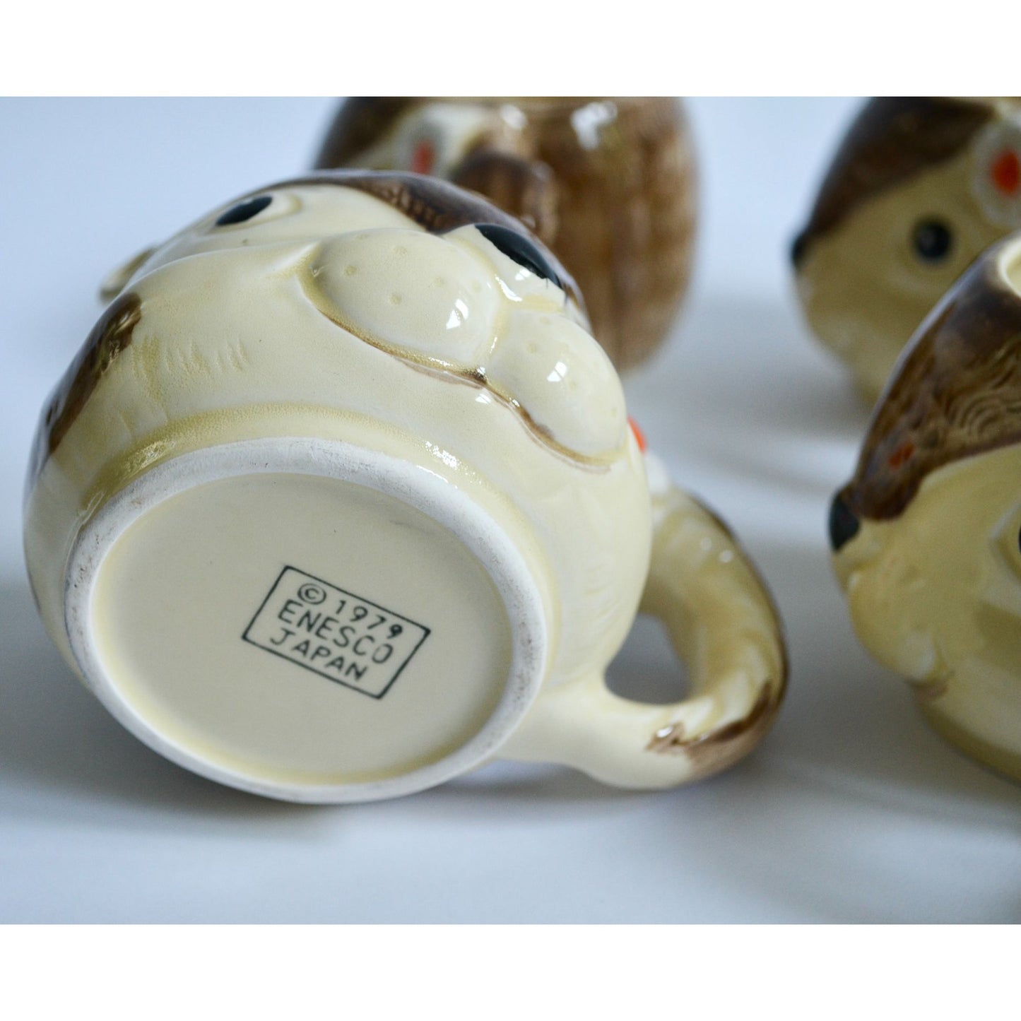 Enesco 1979 Japan Squirrel Chipmunk Anthropomorphic Mugs Creamer & Sugar Set