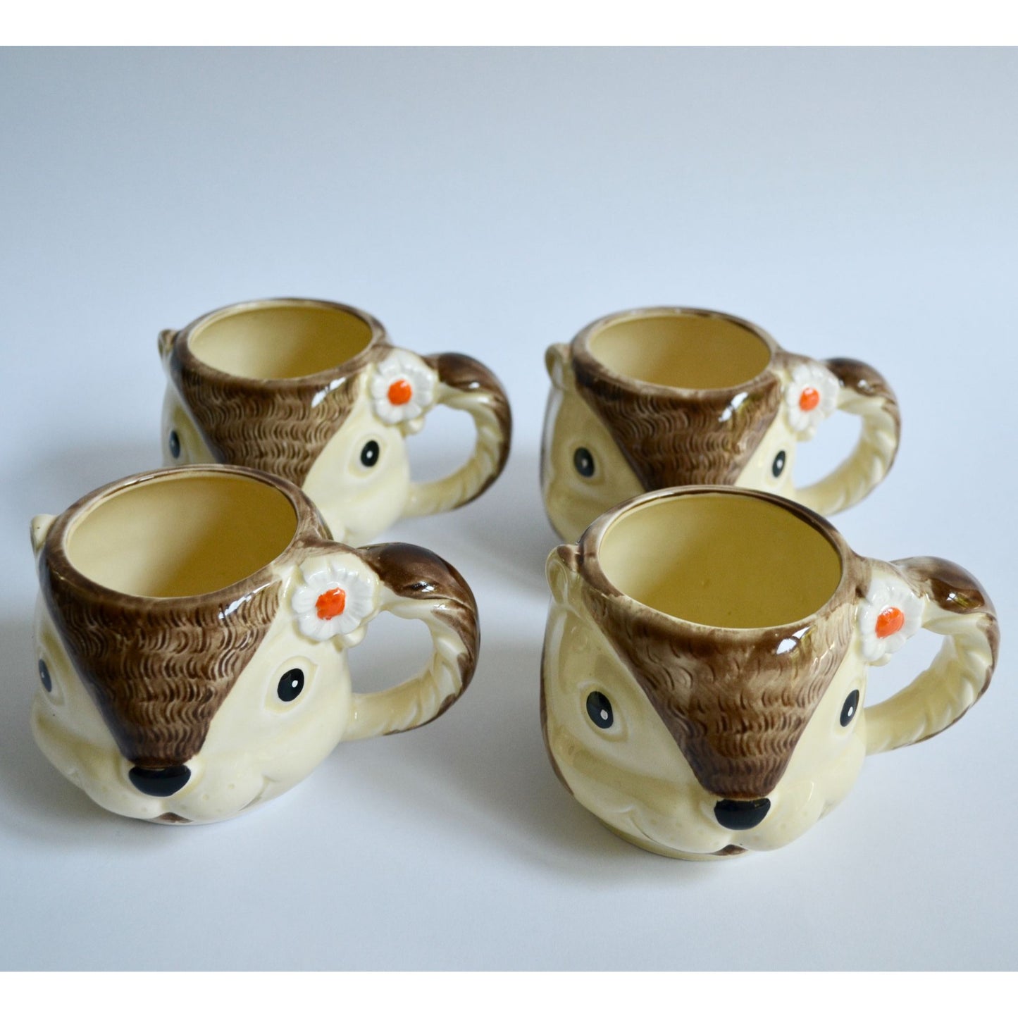 Enesco 1979 Japan Squirrel Chipmunk Anthropomorphic Mugs Creamer & Sugar Set