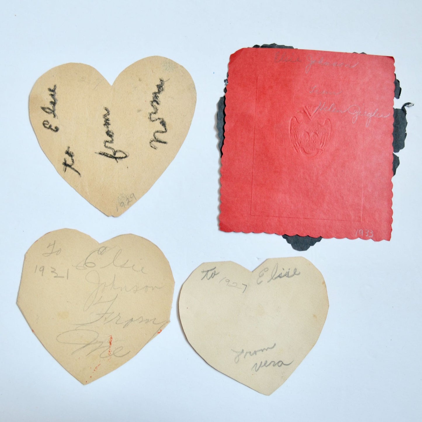 1930s Vintage HANDMADE OOAK Valentine Cards Unique Lot #5