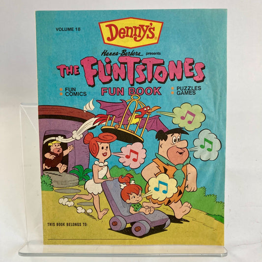 Vintage Denny's Restaurant The Flintstones Fun Book Comic Puzzles Games