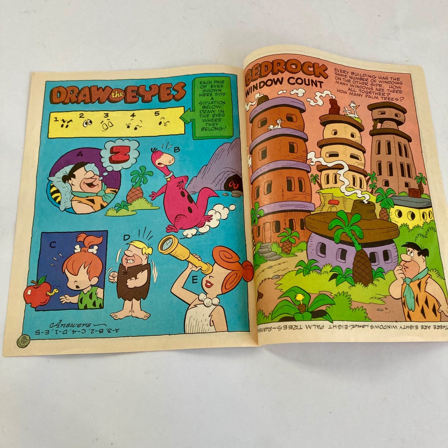Vintage Denny's Restaurant The Flintstones Fun Book Comic Puzzles Games