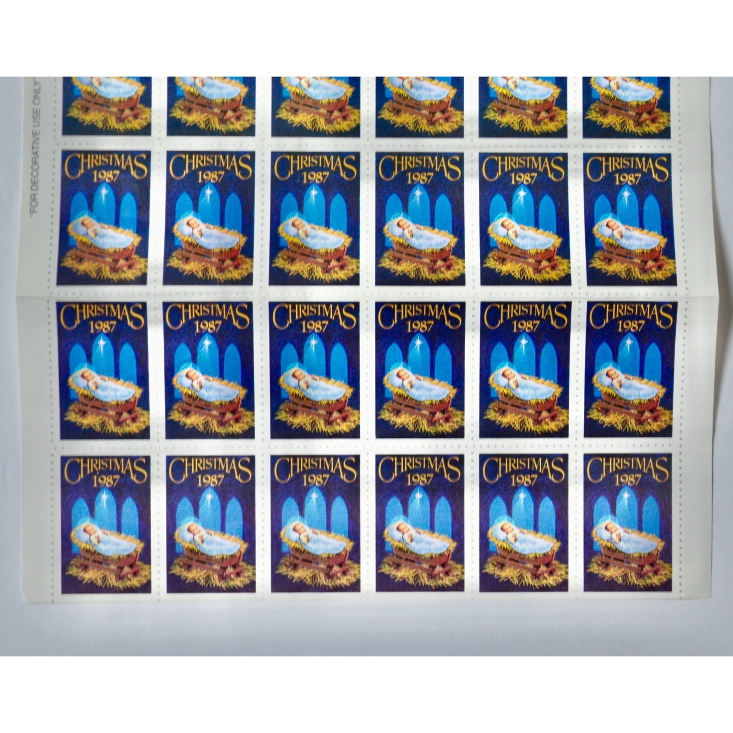 Guideposts 1987 Christmas Stamps Full Sheet of 30