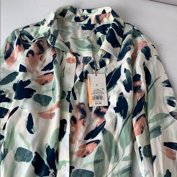 NEW a new day Printed Longsleeve Shirt Dress