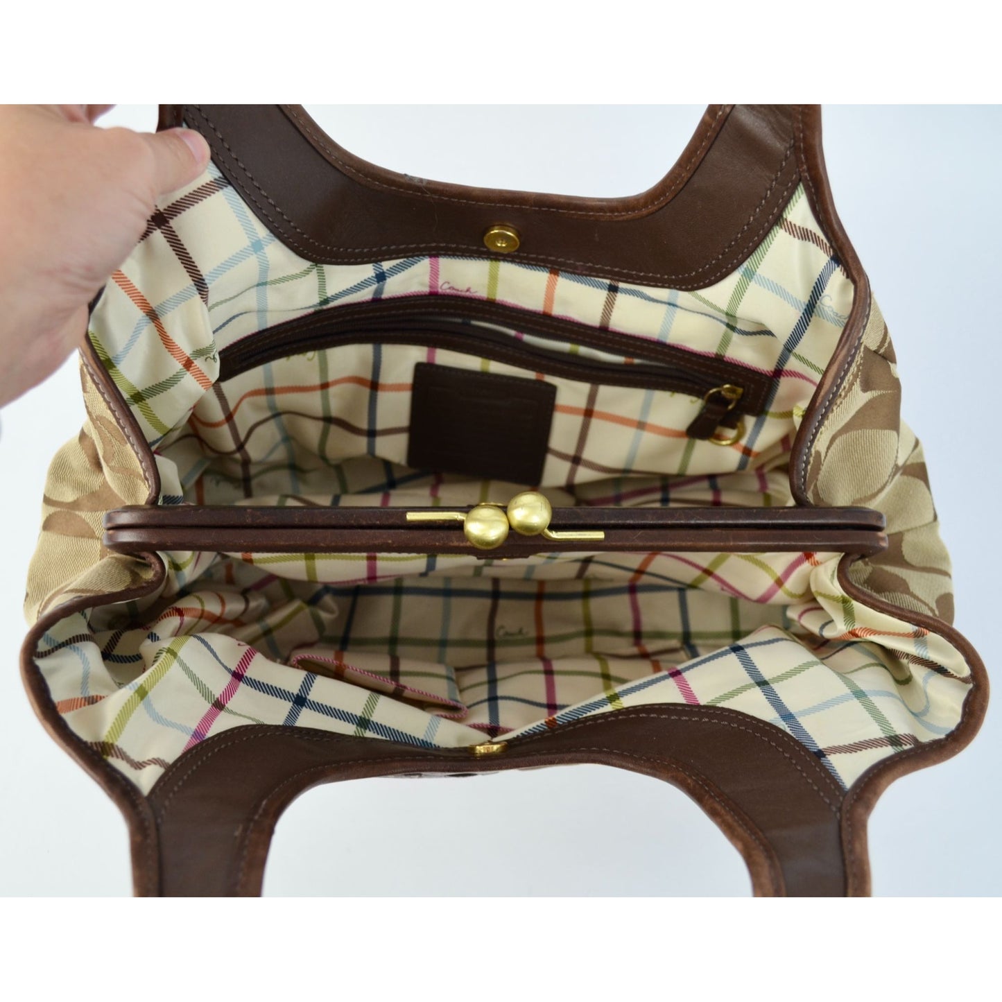 Coach 12232 Ergo Op Art Kisslock Brown