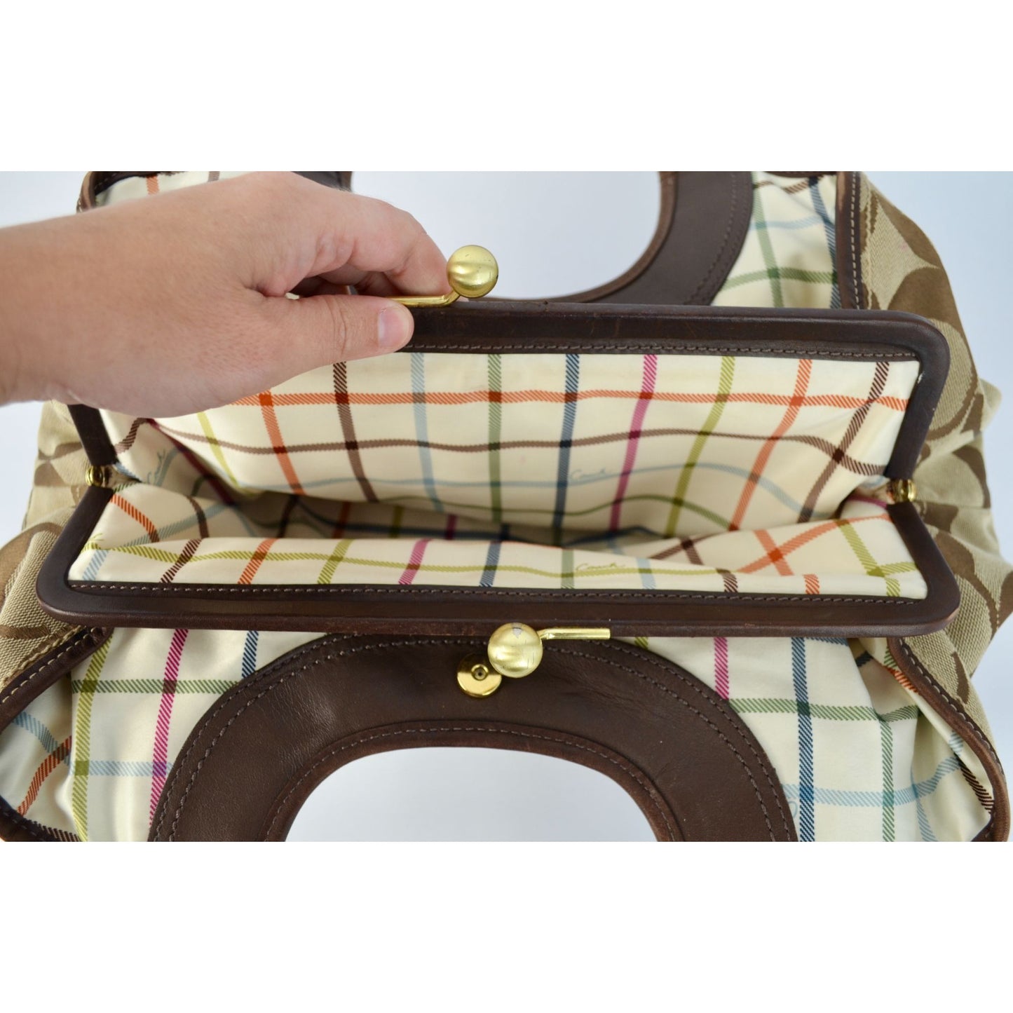Coach 12232 Ergo Op Art Kisslock Brown
