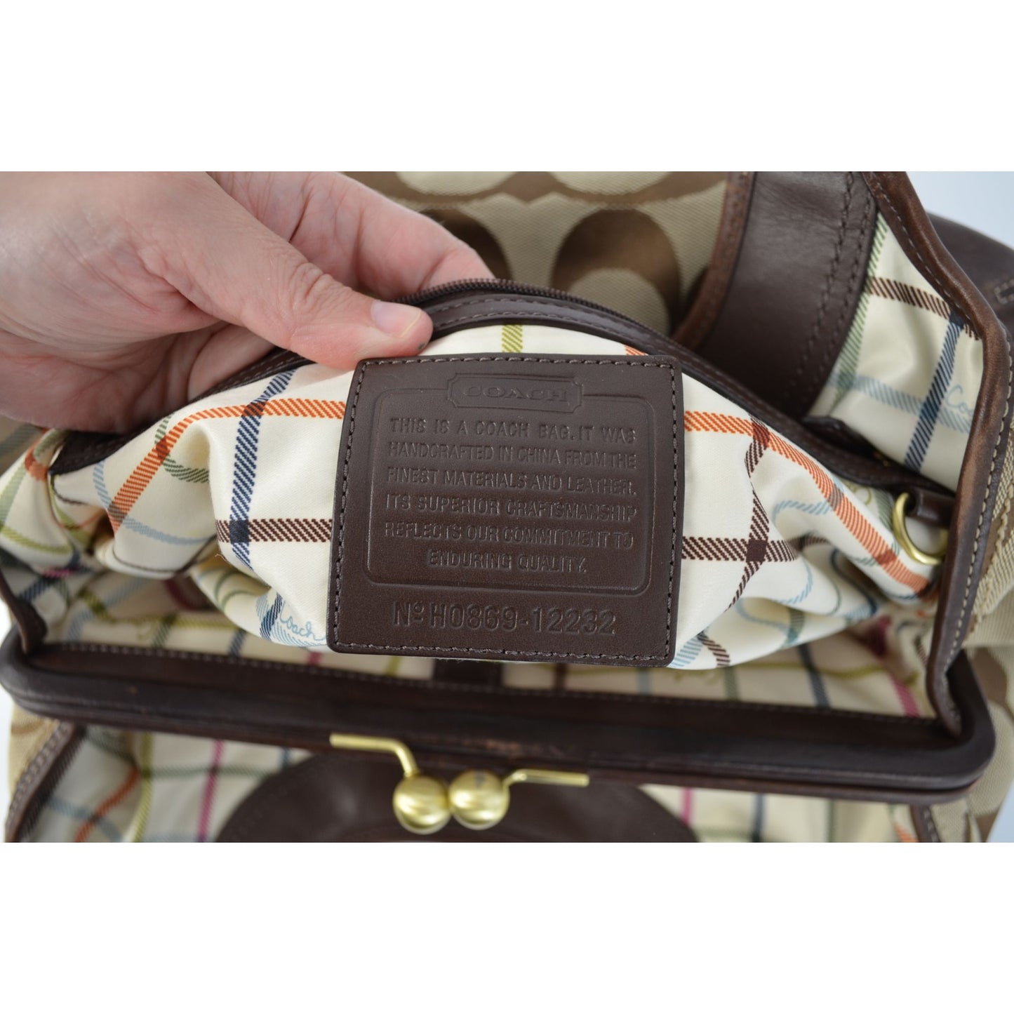 Coach 12232 Ergo Op Art Kisslock Brown