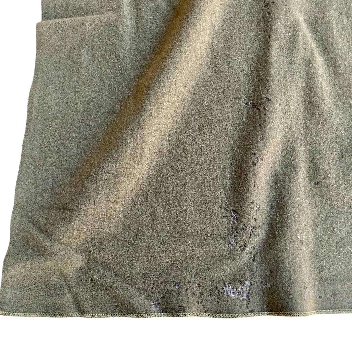 Vintage Wool US Army Blanket OD Green Military 56 x 77" Unmarked