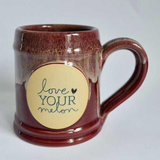 Deneen Pottery Love Your Melon Red Drip Ceramic Pottery Coffee Mug 2017