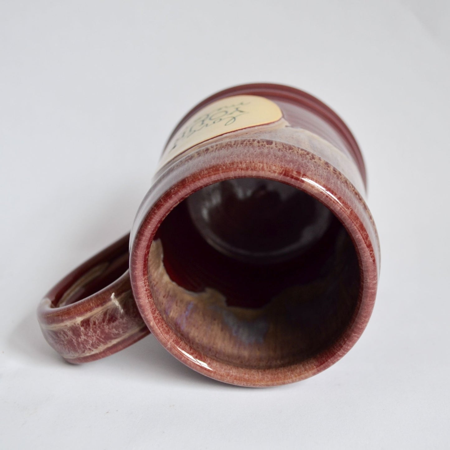 Deneen Pottery Love Your Melon Red Drip Ceramic Pottery Coffee Mug 2017