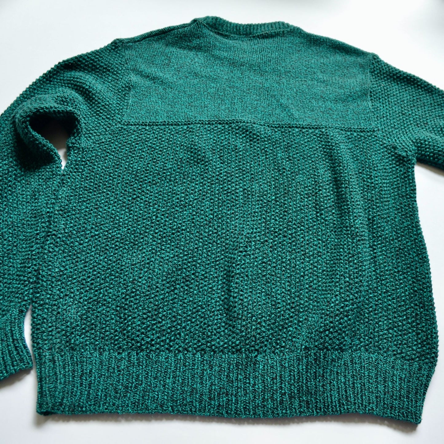 Vintage 90s 100% Cotton Teal Blue Green Crewneck Sweater Boathouse Row Men's Large