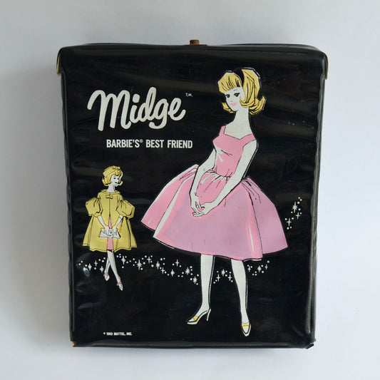 Vintage 1963 Midge Barbie's Best Friend Case Black Mattel