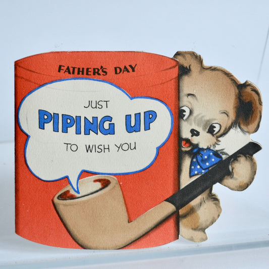 1940 Hallmark Father's Day Just Piping Up To Wish You Vintage Card