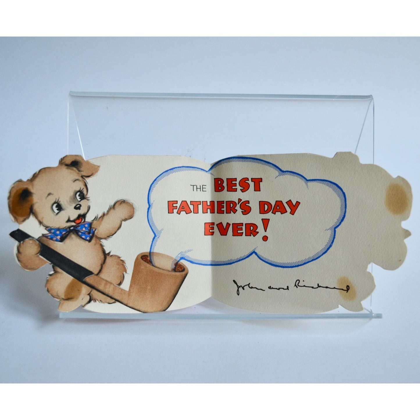 1940 Hallmark Father's Day Just Piping Up To Wish You Vintage Card