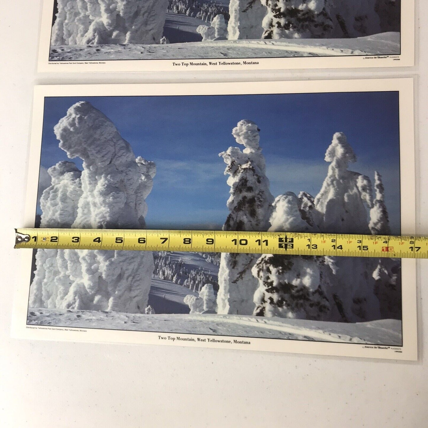Set Of 2 America The Beautiful Placemats: Two Top Mountain, West Yellowstone, MT