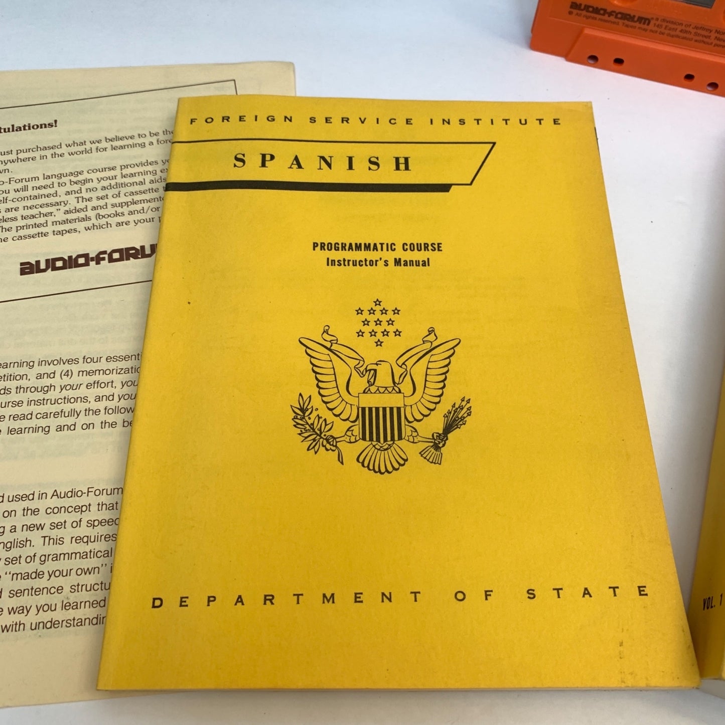 Vintage Foreign Service Institute Spanish Programmatic Course Dept of State 1967