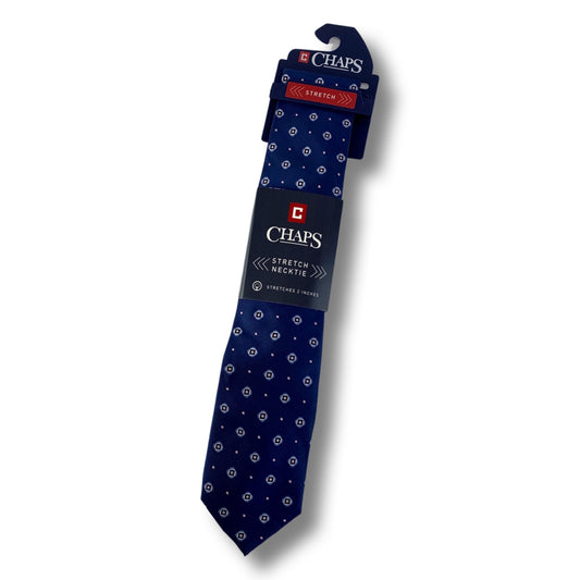 Chaps Stretch Necktie Men's Tie Navy Giles Neat New