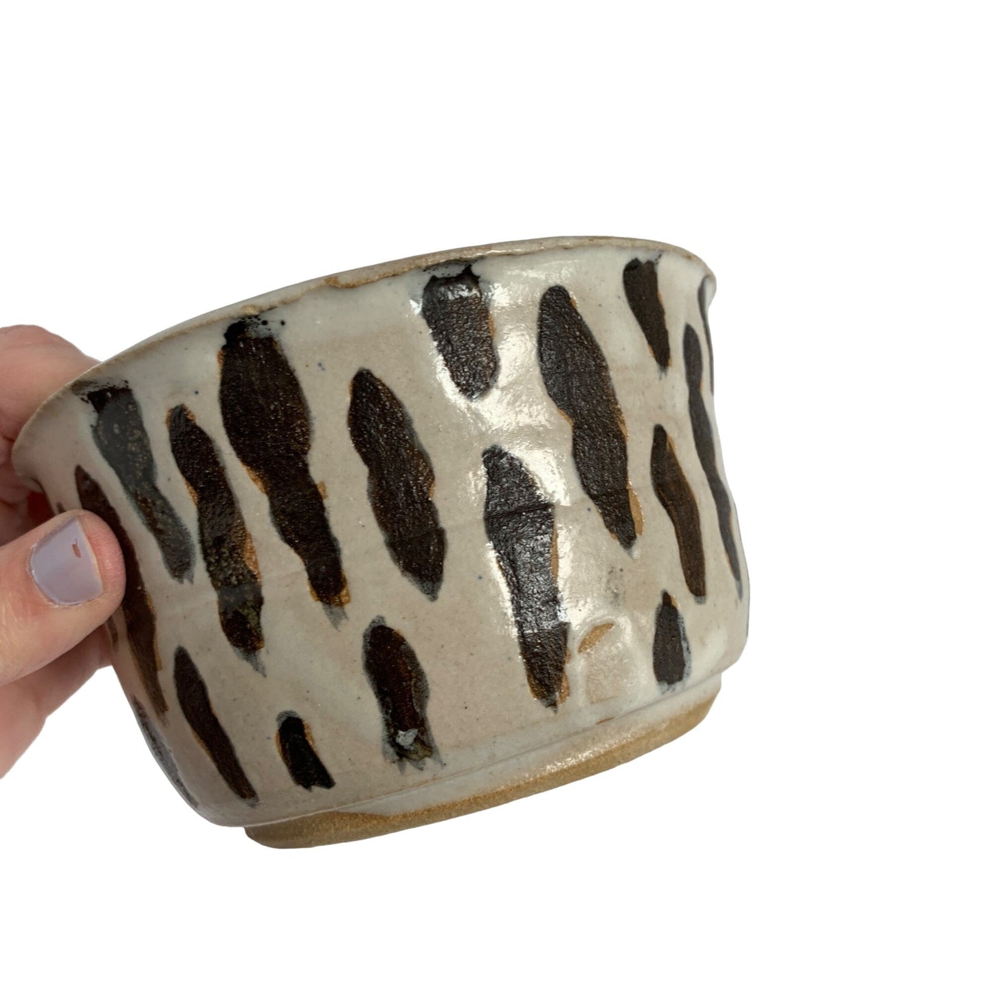 Amateur Pottery Small Bowl Speckled Glazed