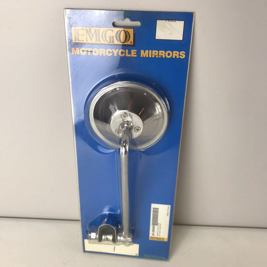 Emgo Motorcycle Mirror 8 Inch Stem w/ 3 Way Clamp-On Part No. 20-06808