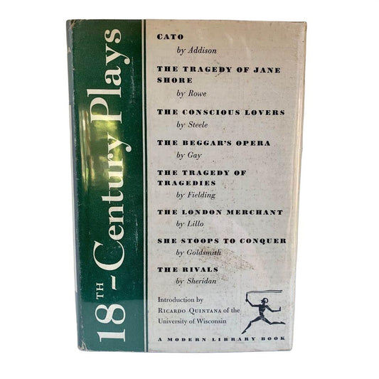 1952 Modern Library 18th Century Plays Book