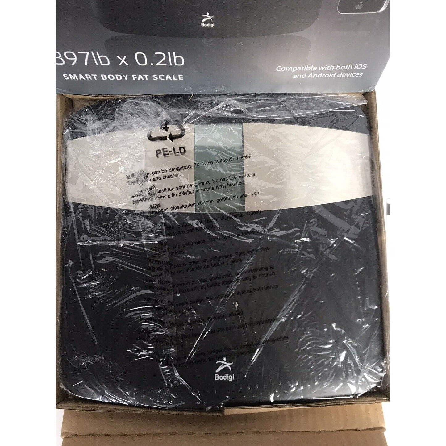 Bodigi Inspire Smart Body Fat Scale by AWS 397 lb x .2 lb Bluetooth IOS Android