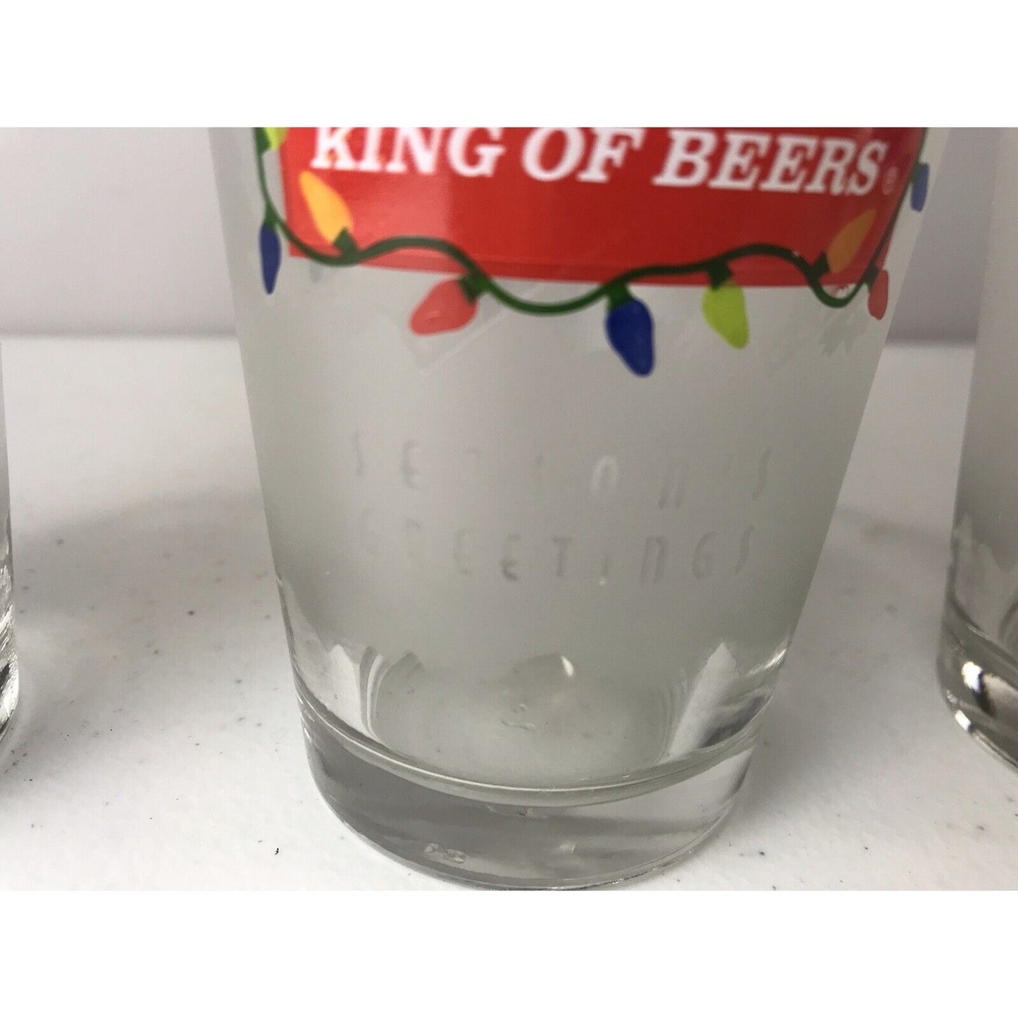 Set Of 6 Budweiser Seasons Greetings Bud King Of Beers & Bud Light Glasses