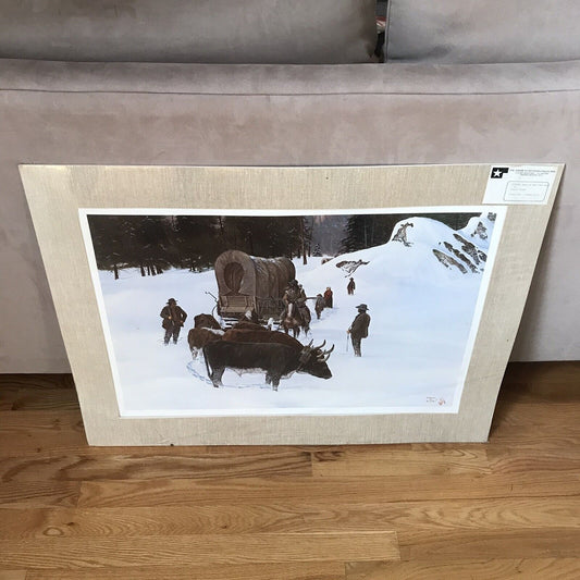 Vintage “Turning Back At Red Lake Hill” Print Robert Blair American Western