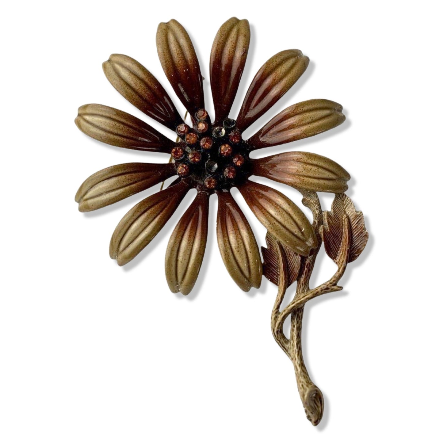 Vintage Hedy Flower Metal Pin Brooch