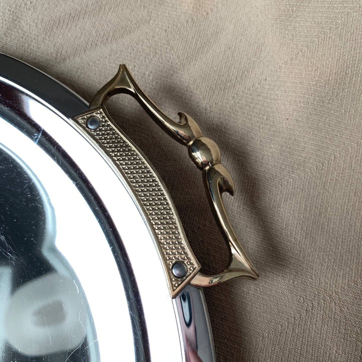 Vintage Kromex Silver Round Serving Tray 13"