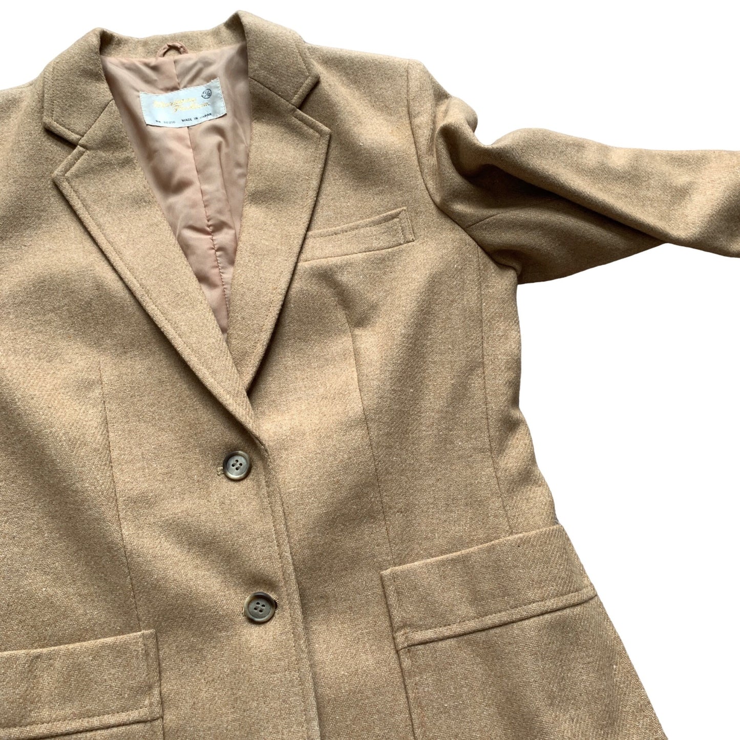 Vintage Marianne Fashion Tan Wool Blazer Made in Japan