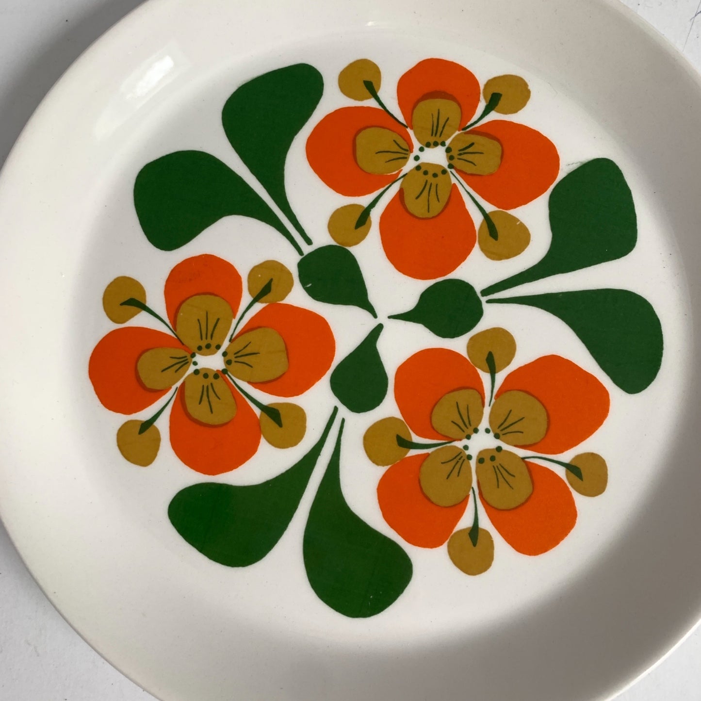 Stavangerflint Norway Rolf Dekor June Plate Orange Flowers 8.25"