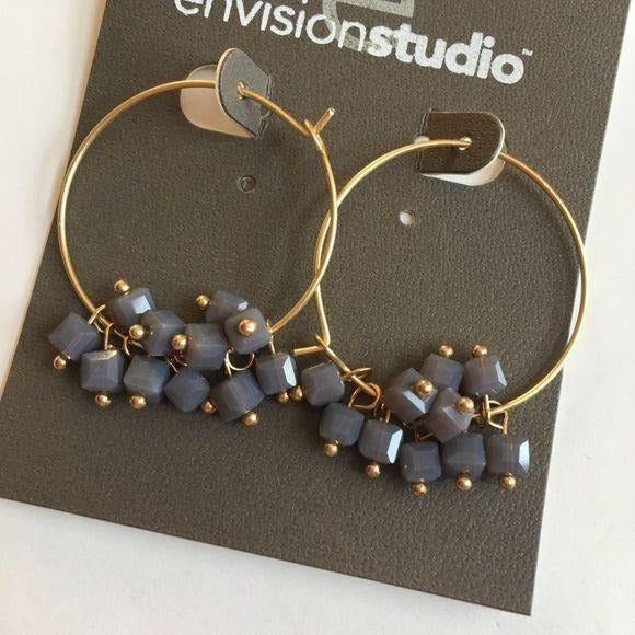 New Envision Studio Stone Hoop Earrings