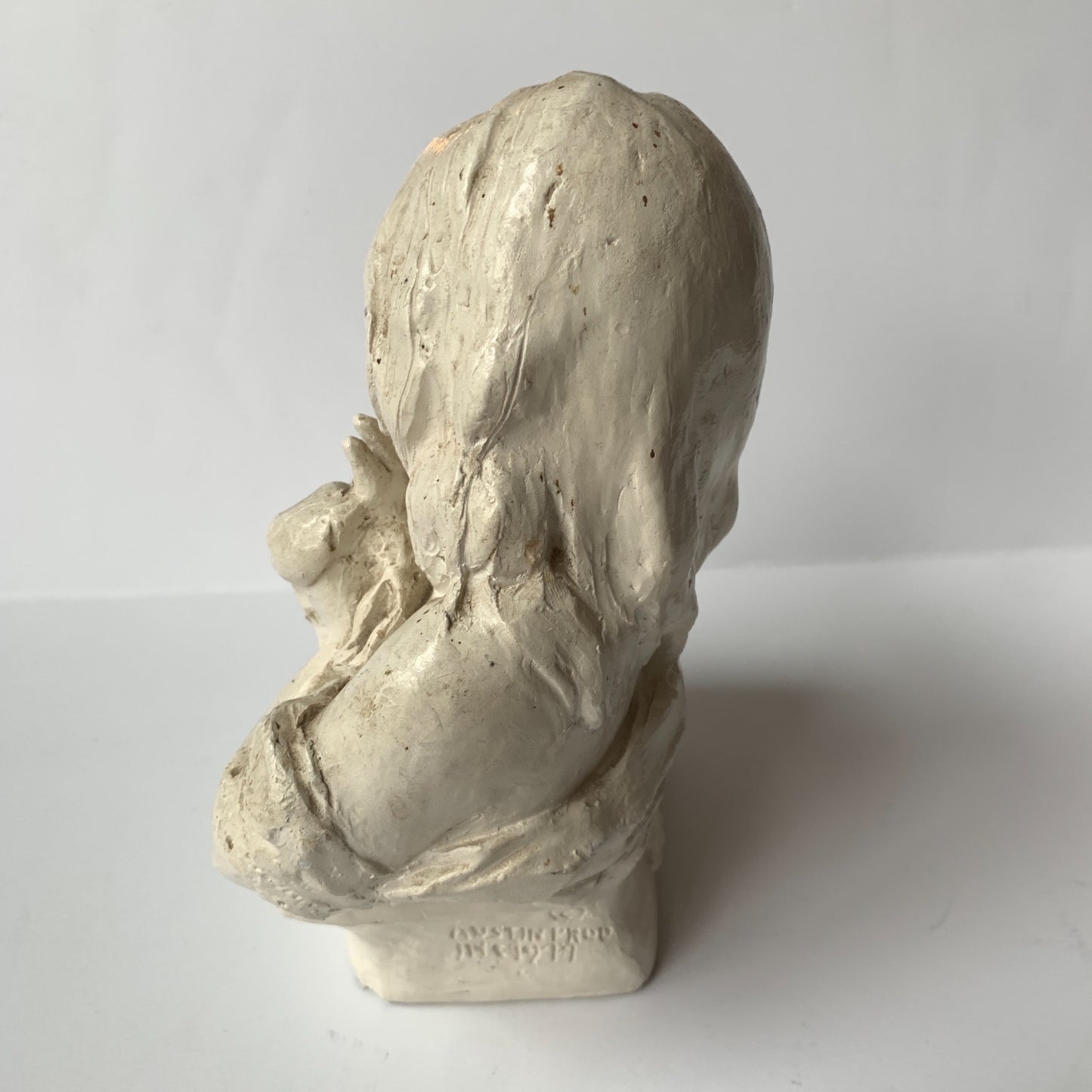 Austin Productions Entranced Girl Sculpture Vintage 1977 White