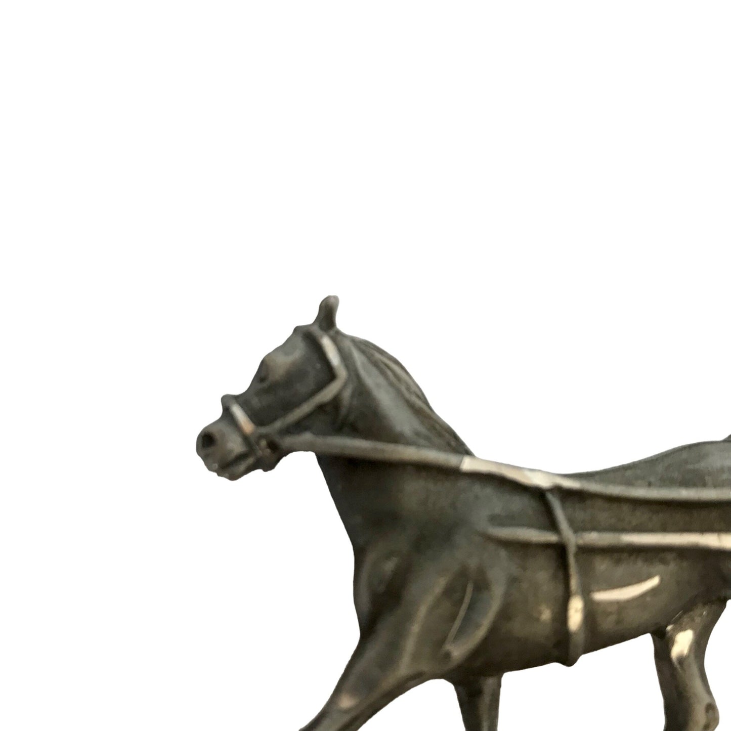 Vintage Pewter Horse Cart Racing Belt Buckle