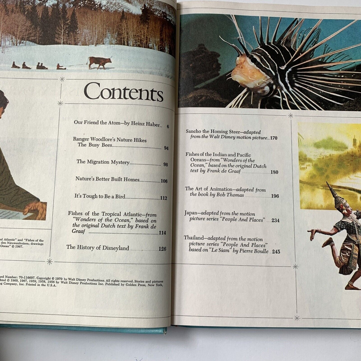 WALT DISNEY ADVENTURES IN FACT 1970 HC The Disney Parade