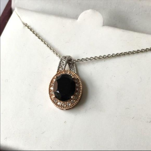 New Vintage Style Silver Black Necklace