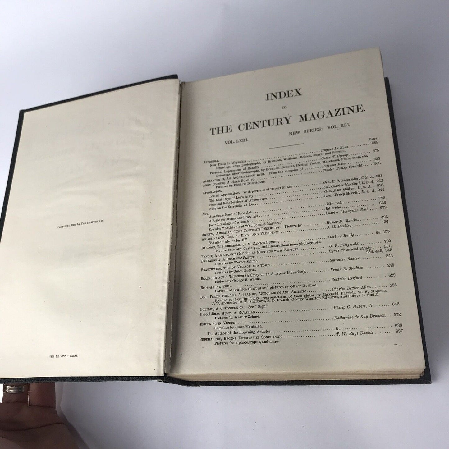 Antique 1902 Book “A Year Of The Century” Volume 1 The Century Co, New York