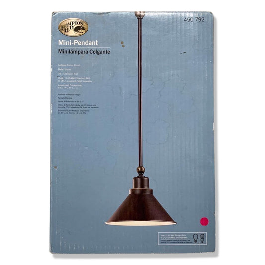 New Hampton Bay Mini-Pendant Antique Bronze Finish