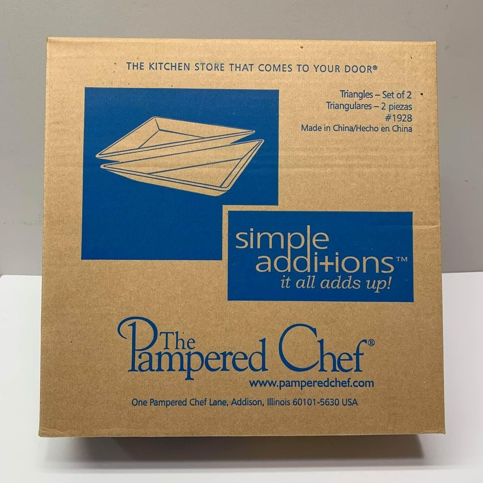 NEW Pampered Chef Triangles Set of 2 Black #1928 In Box