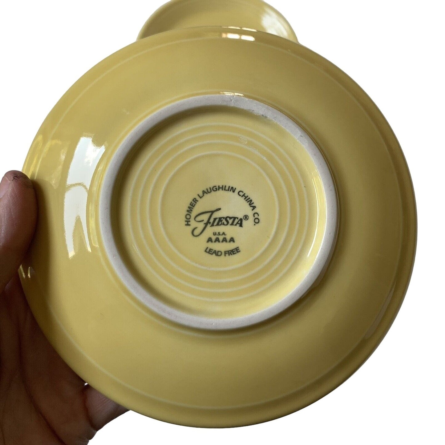 FIESTAWARE Mugs Cups (4) and Saucers (4) Pale Yellow Coffee Tea